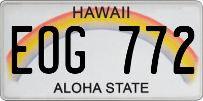 HI license plate EOG772