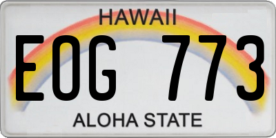 HI license plate EOG773