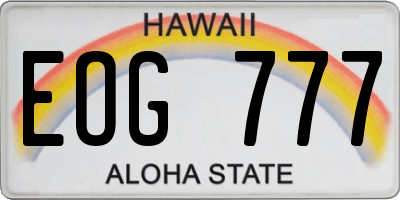 HI license plate EOG777