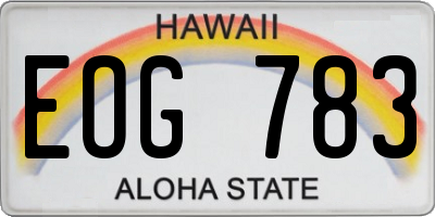 HI license plate EOG783