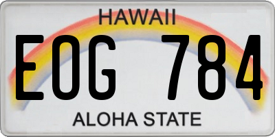 HI license plate EOG784