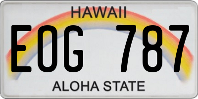 HI license plate EOG787