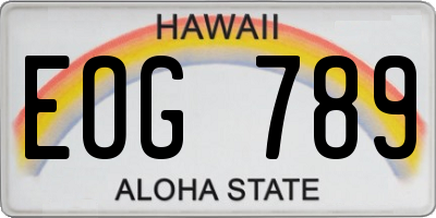 HI license plate EOG789