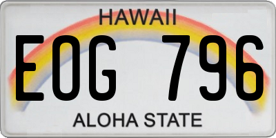 HI license plate EOG796