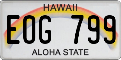 HI license plate EOG799