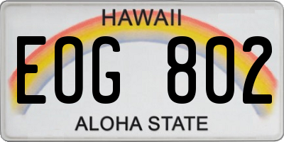 HI license plate EOG802