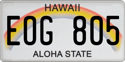 HI license plate EOG805