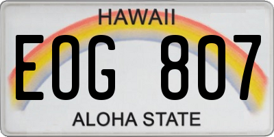 HI license plate EOG807