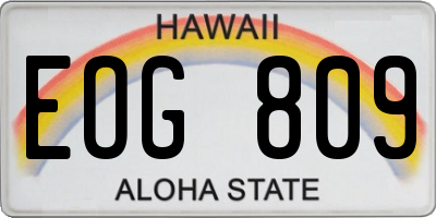 HI license plate EOG809
