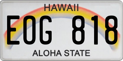 HI license plate EOG818