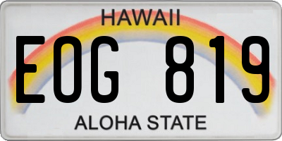 HI license plate EOG819