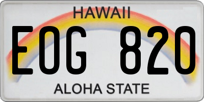 HI license plate EOG820