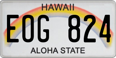 HI license plate EOG824