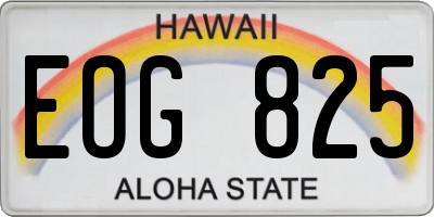 HI license plate EOG825