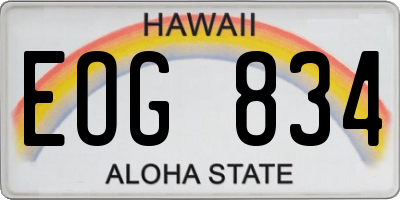 HI license plate EOG834