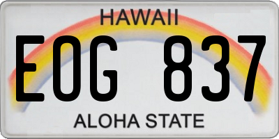 HI license plate EOG837