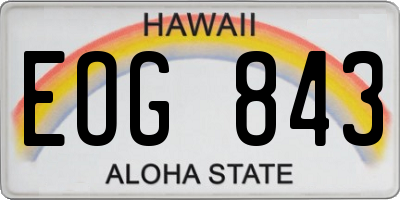 HI license plate EOG843