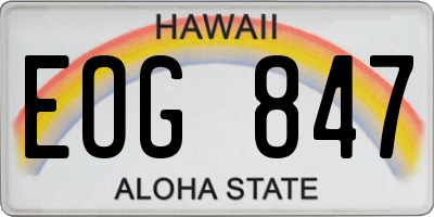 HI license plate EOG847