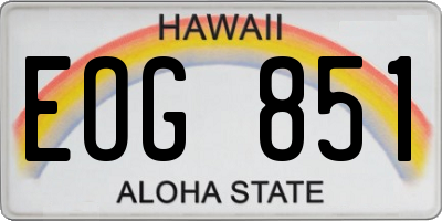 HI license plate EOG851