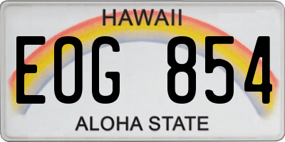 HI license plate EOG854