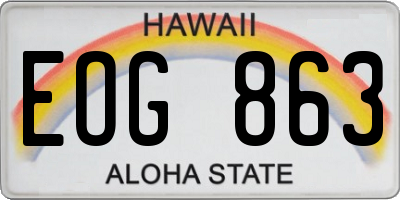 HI license plate EOG863