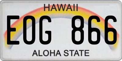 HI license plate EOG866