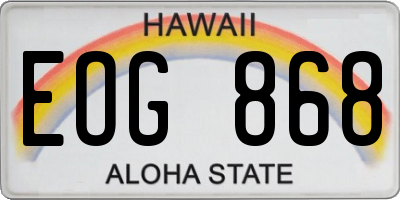 HI license plate EOG868