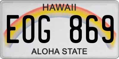 HI license plate EOG869