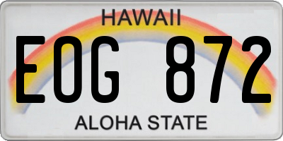 HI license plate EOG872