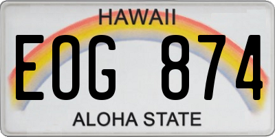 HI license plate EOG874