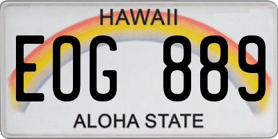HI license plate EOG889