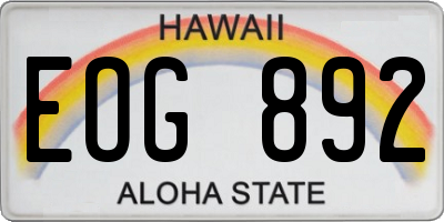 HI license plate EOG892