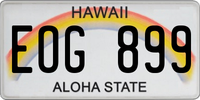 HI license plate EOG899