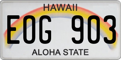 HI license plate EOG903