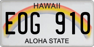 HI license plate EOG910