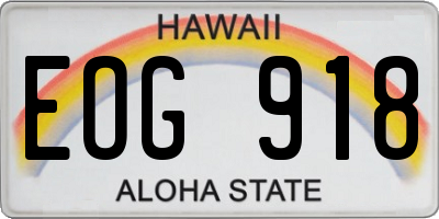 HI license plate EOG918