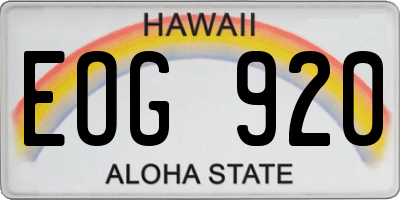 HI license plate EOG920