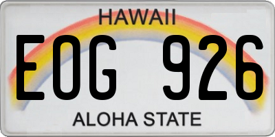 HI license plate EOG926