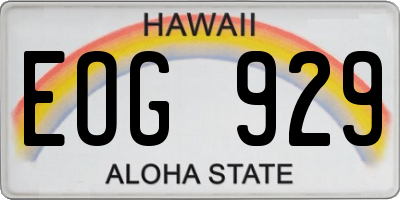 HI license plate EOG929