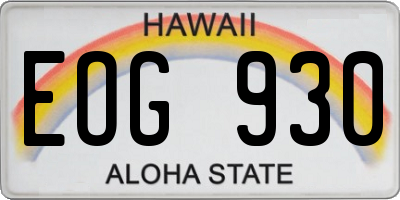 HI license plate EOG930