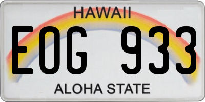 HI license plate EOG933