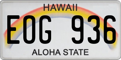 HI license plate EOG936