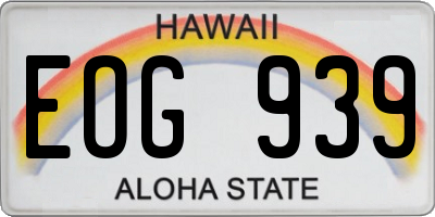 HI license plate EOG939