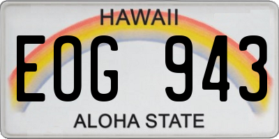 HI license plate EOG943