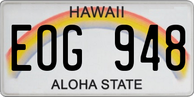 HI license plate EOG948
