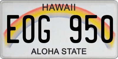 HI license plate EOG950