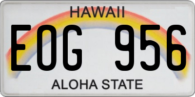 HI license plate EOG956