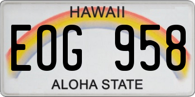 HI license plate EOG958