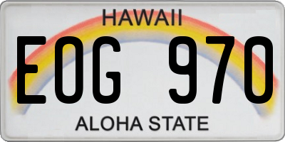 HI license plate EOG970