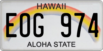HI license plate EOG974